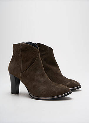 Bottines/boots nubuck talon de 7 à 9cm vert MYMA femme
