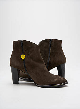 Bottines/boots nubuck talon de 7 à 9cm vert MYMA femme
