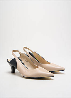 Escarpins tissage satiné talon de 4 à 6cm beige GADEA femme
