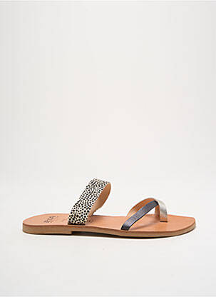 Tongs chiquet talon plat jusqu'à 3cm beige RIA MENORCA femme