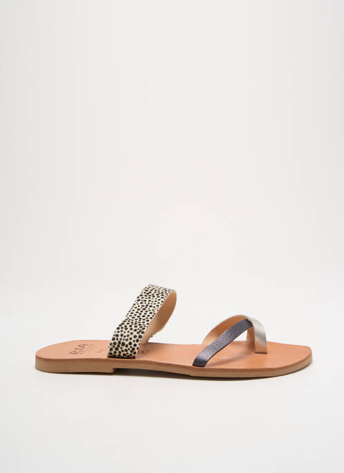 Tongs chiquet talon plat jusqu'à 3cm beige RIA MENORCA femme