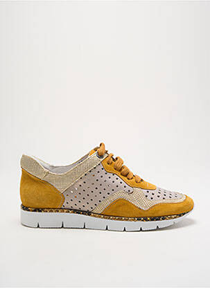 Baskets nubuck talon plat jusqu'à 3cm jaune REGARD femme