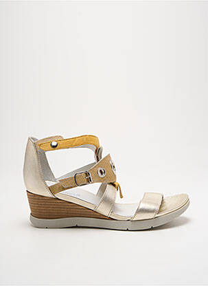 Sandales/nu pieds tissage satiné talon de 4 à 6cm or REGARD femme