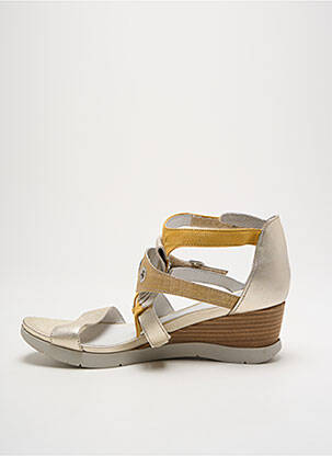 Sandales/nu pieds tissage satiné talon de 4 à 6cm or REGARD femme