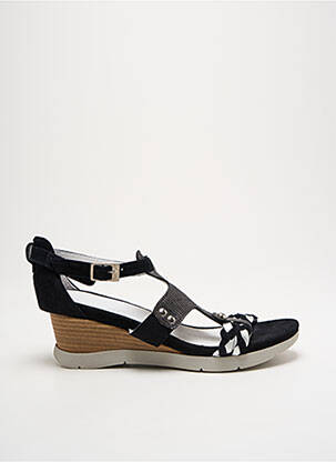 Sandales/nu pieds tissage satiné talon de 4 à 6cm noir REGARD femme