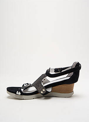 Sandales/nu pieds tissage satiné talon de 4 à 6cm noir REGARD femme
