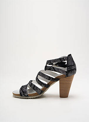 Sandales/nu pieds tissage satiné talon de 7 à 9cm noir REGARD femme