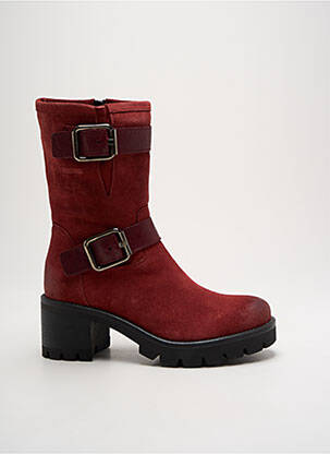 Bottines/boots bout rond talon de 4 à 6cm rouge MANAS femme