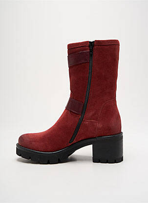 Bottines/boots bout rond talon de 4 à 6cm rouge MANAS femme