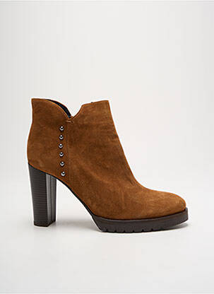 Bottines/boots nubuck talon de 7 à 9cm marron MYMA femme
