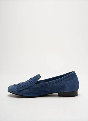Mocassins nubuck talon plat jusqu'à 3cm bleu MYMA femme