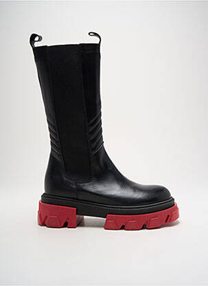 Bottes tissage satiné talon de 4 à 6cm noir IMPICCI femme
