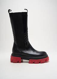 Bottes tissage satiné talon de 4 à 6cm noir IMPICCI femme