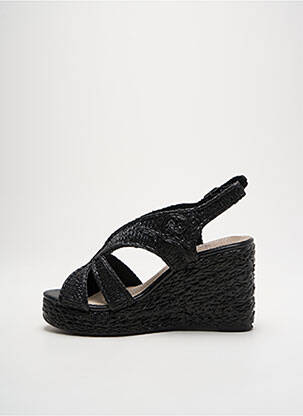 Espadrilles tissage satiné talon de 7 à 9cm noir CASSIS femme