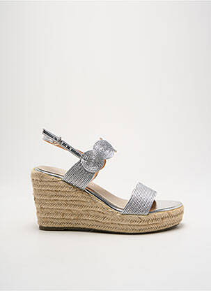Espadrilles fermeture boucle(s) talon de 7 à 9cm argent CASSIS COTE D'AZUR femme