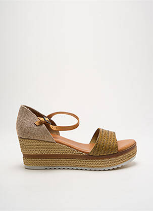 Sandales/nu pieds tissage satiné talon de 4 à 6cm vert PORRONET femme