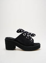 Espadrilles fermeture lacets talon de 7 à 9cm noir CASSIS COTE D'AZUR femme