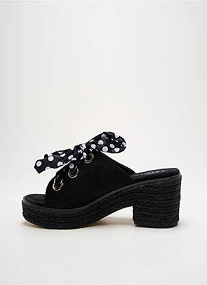 Espadrilles fermeture lacets talon de 7 à 9cm noir CASSIS COTE D'AZUR femme