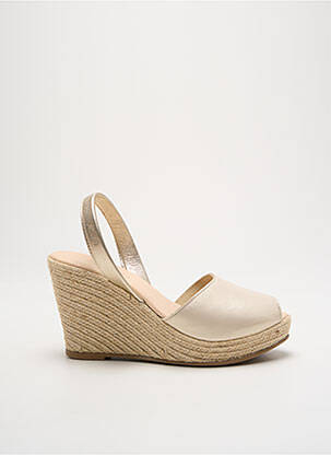 Espadrilles tissage satiné talon de 7 à 9cm or RIA MENORCA femme