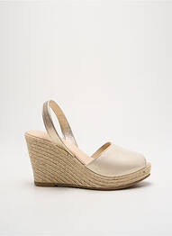 Espadrilles tissage satiné talon de 7 à 9cm or RIA MENORCA femme