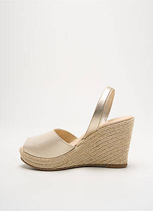 Espadrilles tissage satiné talon de 7 à 9cm or RIA MENORCA femme