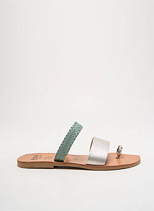 Mules/sabots matière lisse talon plat jusqu'à 3cm argent RIA MENORCA femme