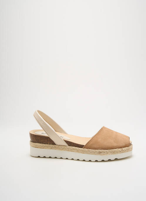 Sandales/nu pieds tissage satiné talon de 4 à 6cm beige RIA MENORCA femme