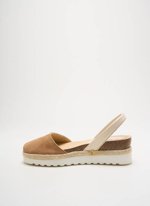 Sandales/nu pieds tissage satiné talon de 4 à 6cm beige RIA MENORCA femme