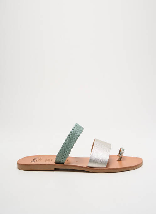 Mules/sabots matière lisse talon plat jusqu'à 3cm argent RIA MENORCA femme