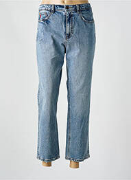 Pantalon 7/8 taille haute taille haute bleu DESIGUAL femme