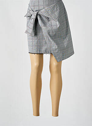 Jupe courte fermeture zippée au dos gris LOLA ESPELETA femme