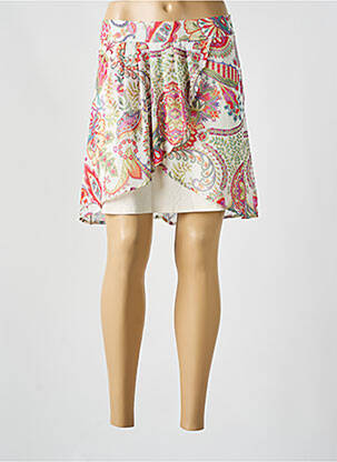 Jupe courte fermeture zip latéral beige DESIGUAL femme