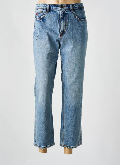 Pantalon 7/8 taille haute taille haute bleu DESIGUAL femme