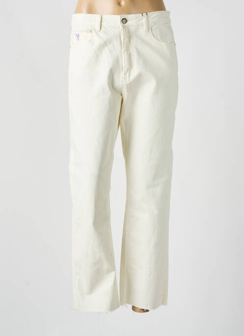 Jeans coupe droite blanc DESIGUAL pour femme