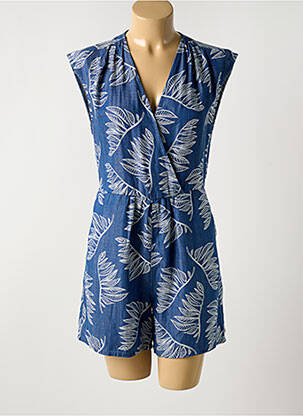 Combishort col v manches courtes bleu LOLA ESPELETA femme
