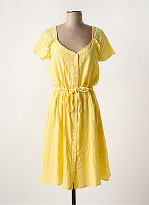 Robe courte manches courtes manches courtes jaune LOLA ESPELETA femme
