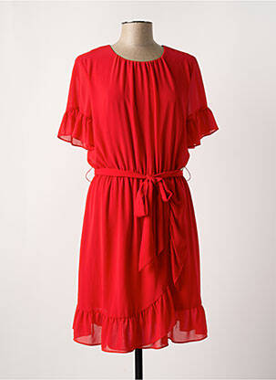Robe courte fermeture zippée au dos manches courtes rouge GAUDI femme