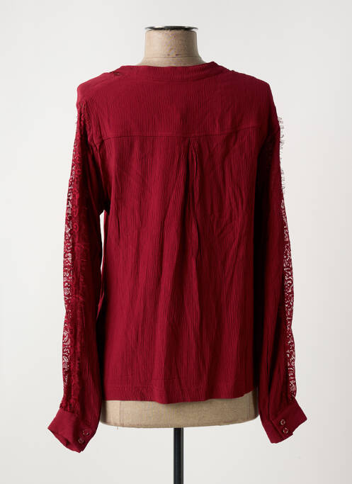 Top col v manches longues rouge FREEMAN T.PORTER femme