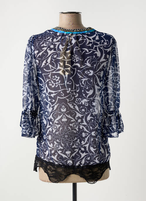 Blouse imprimé fantaisie manches 3/4 bleu GAUDI femme