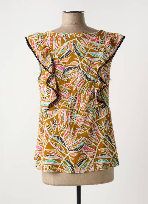 Top imprimé fantaisie sans manche marron LOLA ESPELETA femme