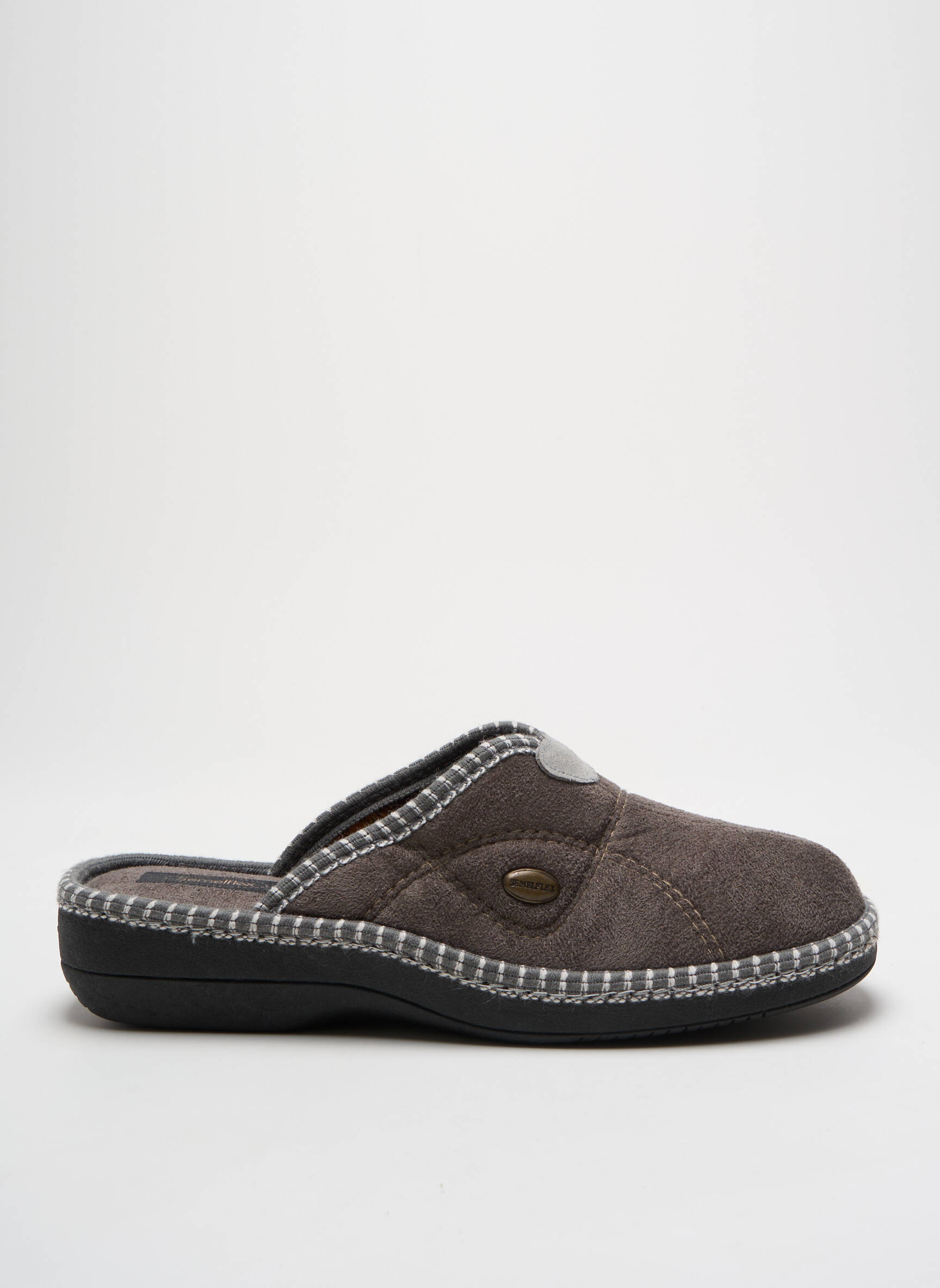 Chaussons/Pantoufles Bout Rond Gris Semelflex Femme 2569824