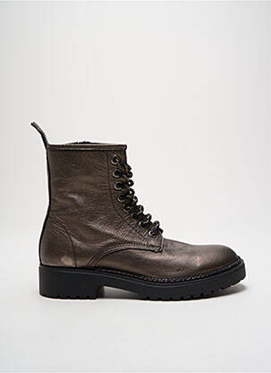 Bottines/boots matière lisse talon plat jusqu'à 3cm marron BUENO femme