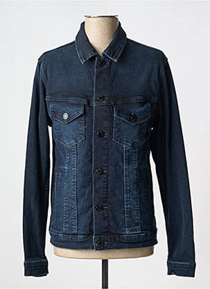 Veste casual fermeture boutonnée sur le devant bleu JACK & JONES homme