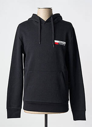 Sweat-shirt à capuche poches manches longues noir JACK & JONES homme