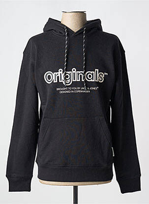 Sweat-shirt à capuche poches manches longues noir JACK & JONES homme