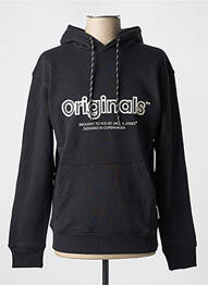 Sweat-shirt à capuche poches manches longues noir JACK & JONES homme