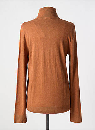 Pull col roulé coupe cintrée manches longues marron JACK & JONES homme