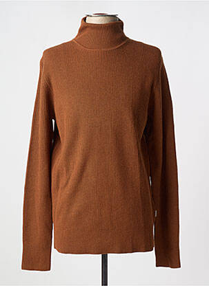 Pull col roulé manches longues manches longues marron JACK & JONES homme