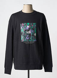 Sweat-shirt manches longues manches longues noir JACK & JONES homme