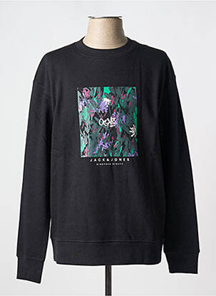 Sweat-shirt manches longues manches longues noir JACK & JONES homme